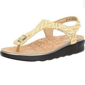 SAS yellow Marina Chevron sandals